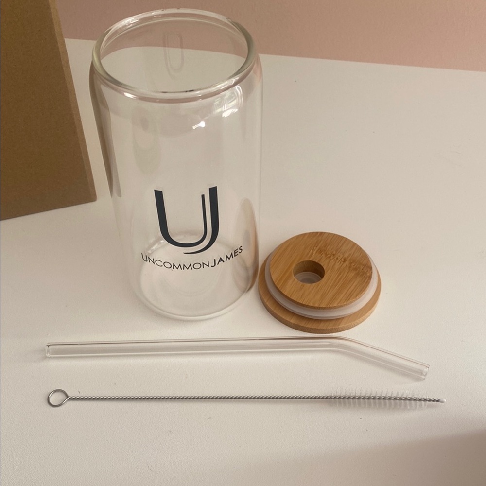 Uncommon James Clear Glass Tumbler with Bamboo Lid - Picture 3 of 4